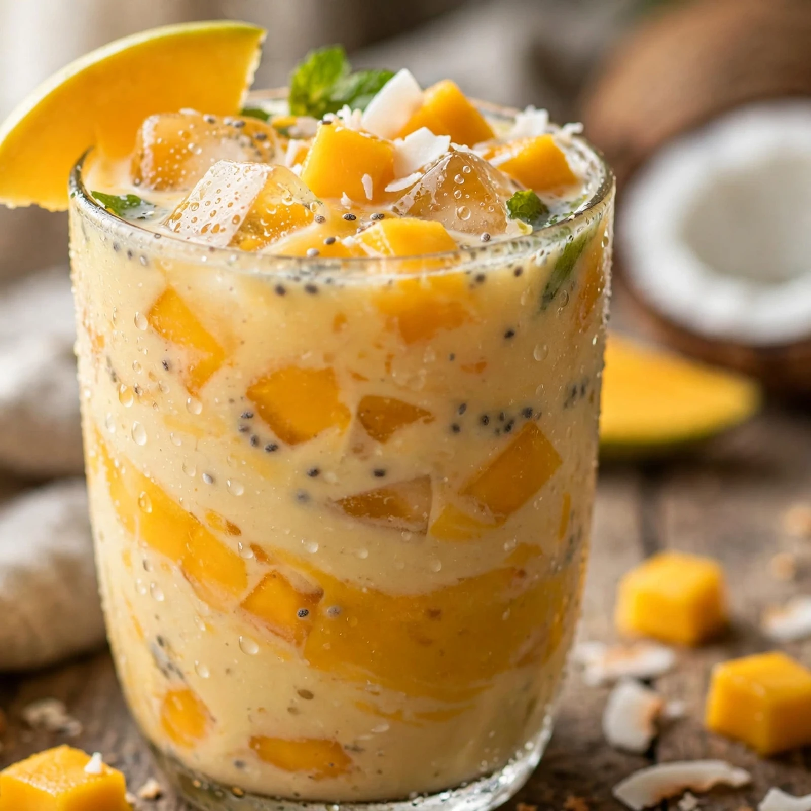 15 Best 21 Day Fix Summer Smoothies (Refreshing & Approved): 13. Mango Coconut Cooler