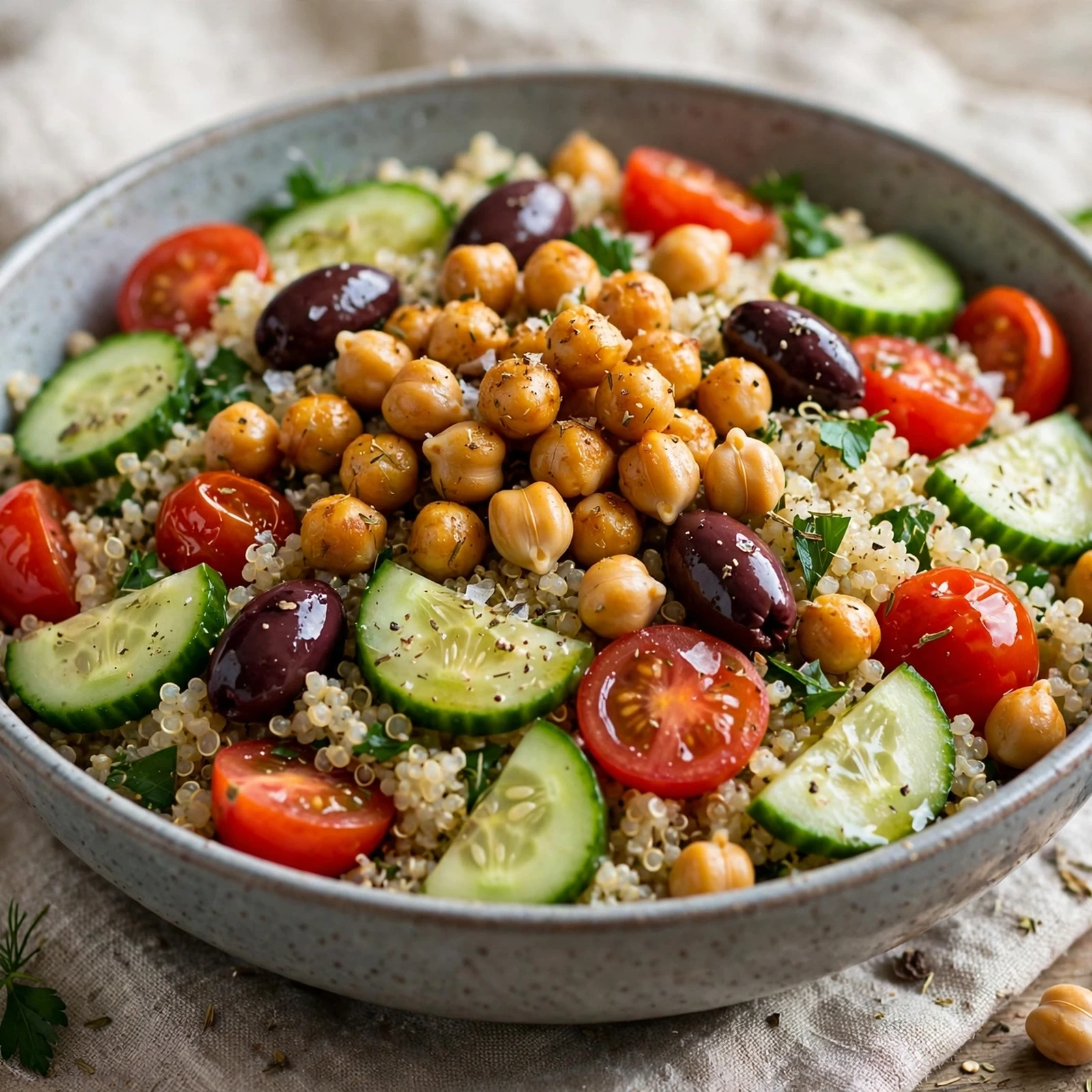 15 Anti-Inflammatory Summer Salads Recipes with Fresh Seasonal Produce: 13. Mediterranean Quinoa Bowl