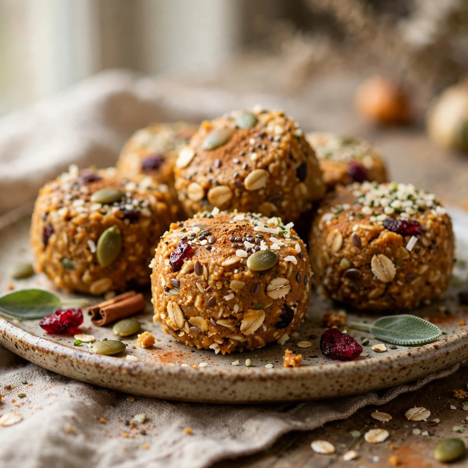 15 Anti-Inflammatory Pumpkin Recipes for the Fall Season: 12. No-Bake Pumpkin Energy Bites