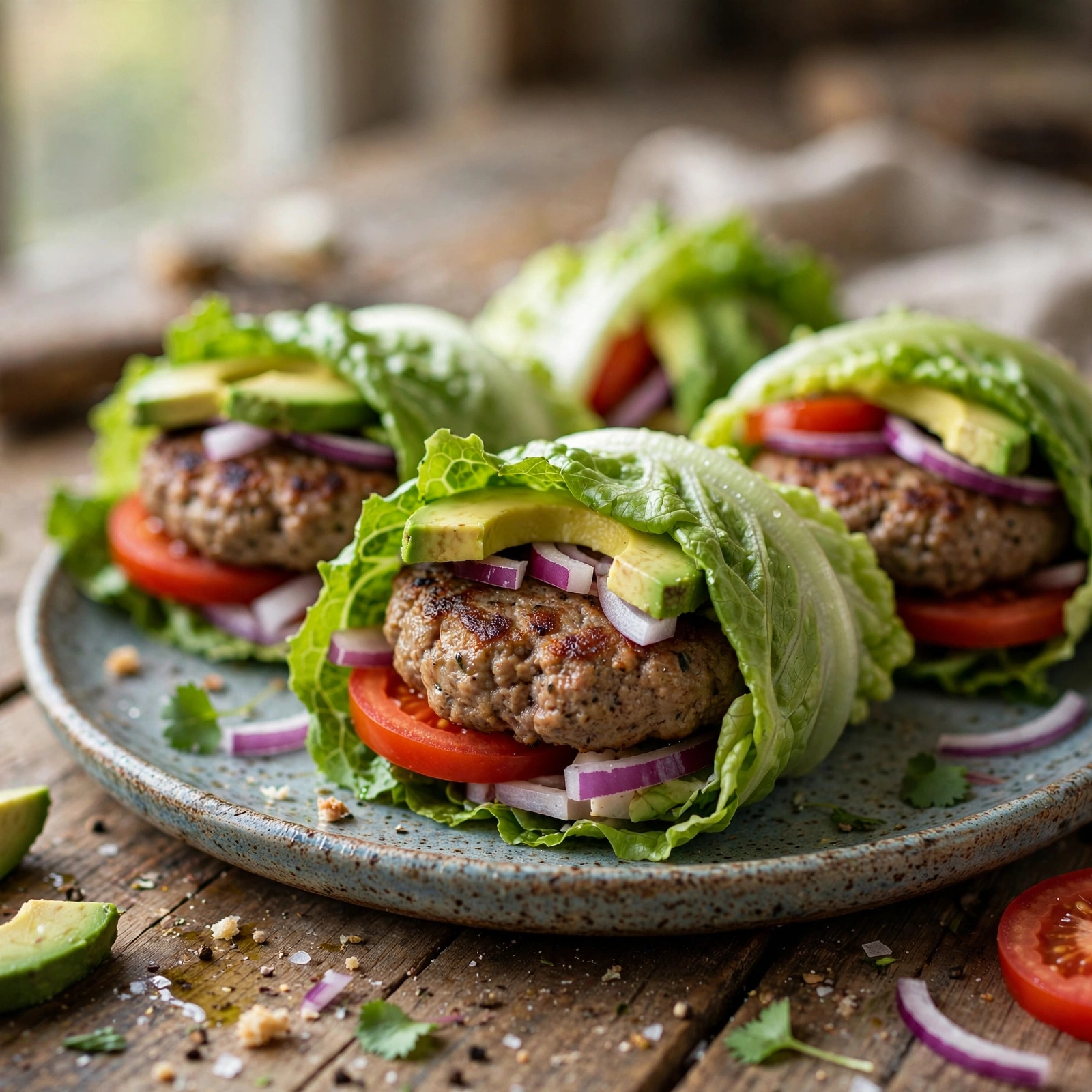 15 Best 21 Day Fix Summer Dinner Ideas (Easy & No Heavy Meals): 12. Turkey Burger Lettuce Wraps