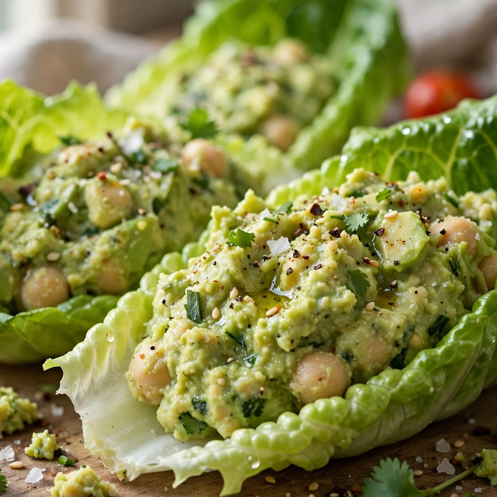 15 End-of-Summer Anti-Inflammatory Recipes to Soak In the Season: 13. Avocado Chickpea Lettuce Wraps