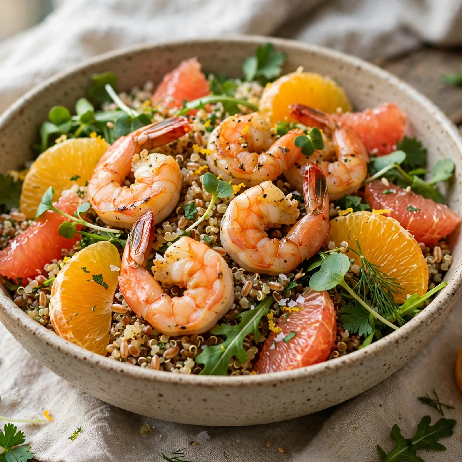 15 Anti-Inflammatory Summer Bowls with Grains, Veggies & Protein: 14. Citrus Shrimp Grain Bowl
