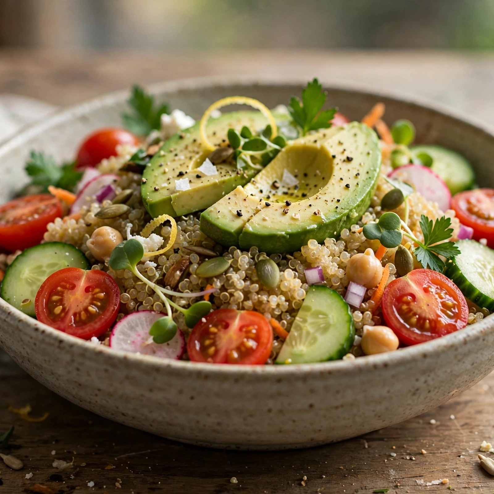 20 No-Cook Anti-Inflammatory Meals for Hot Summer Days: 14. Cold Quinoa Veggie Bowl