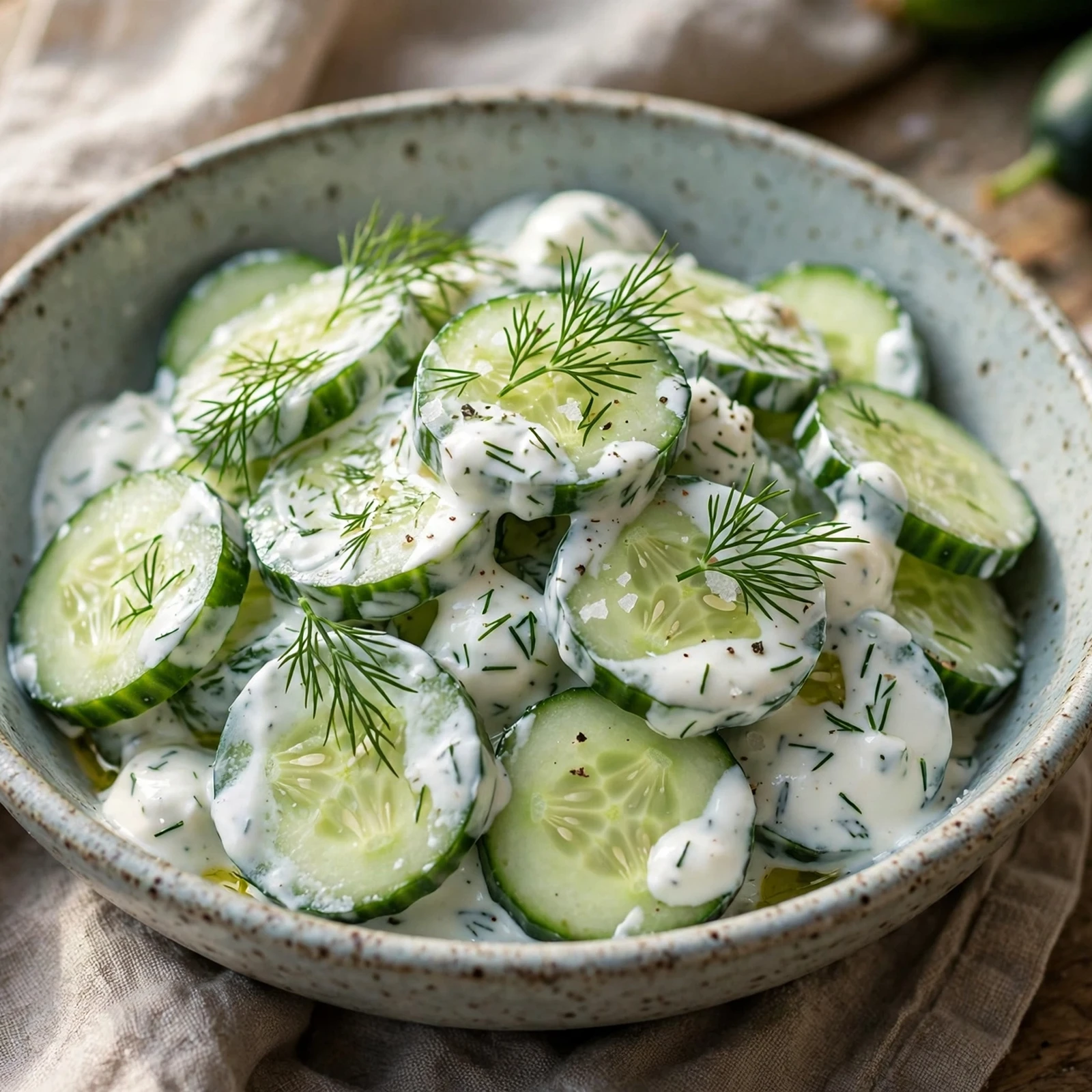 15 Anti-Inflammatory Summer Salads Recipes with Fresh Seasonal Produce: 14. Cucumber Yogurt Salad