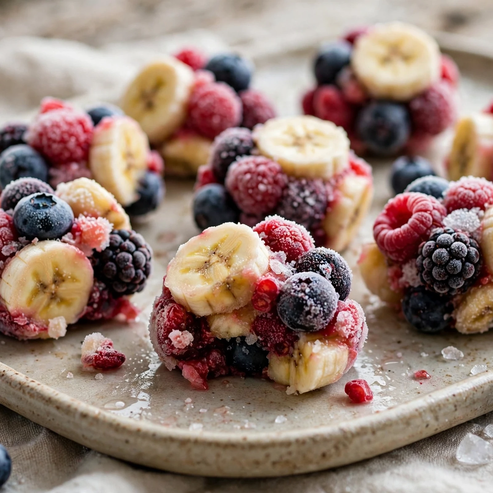 15 Anti-Inflammatory Fruit Salads and Desserts for Summer Parties: 13. Frozen Berry Banana Bites