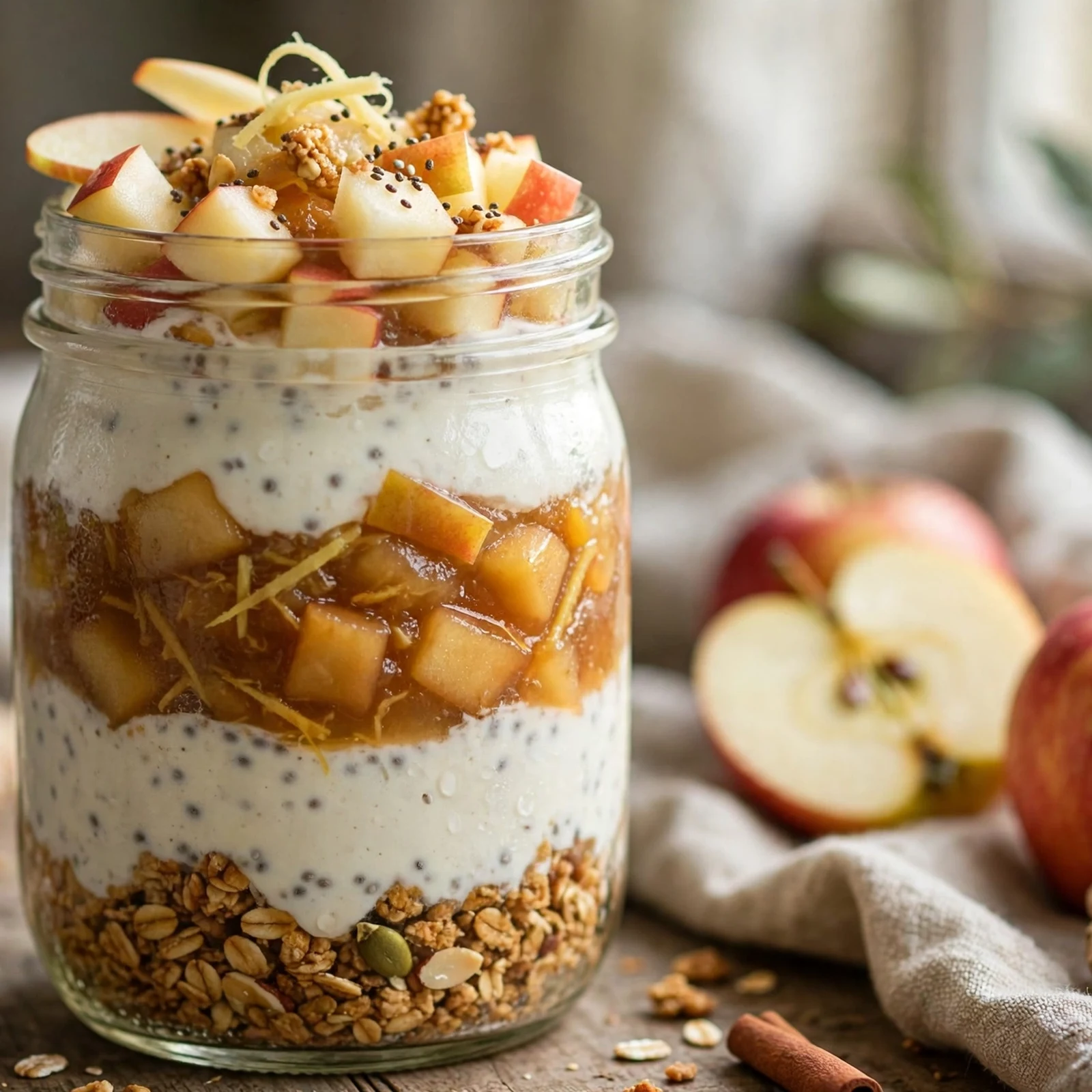 15 Anti-Inflammatory Fall Breakfasts with Oats Squash And Spice: 13. Ginger Apple Breakfast Parfait