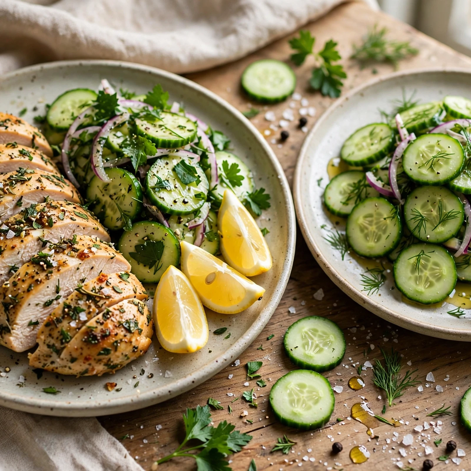 20 Light Summer Anti-Inflammatory Dinners Recipes for Warm Evenings: 14. Herb Chicken Cucumber Plates