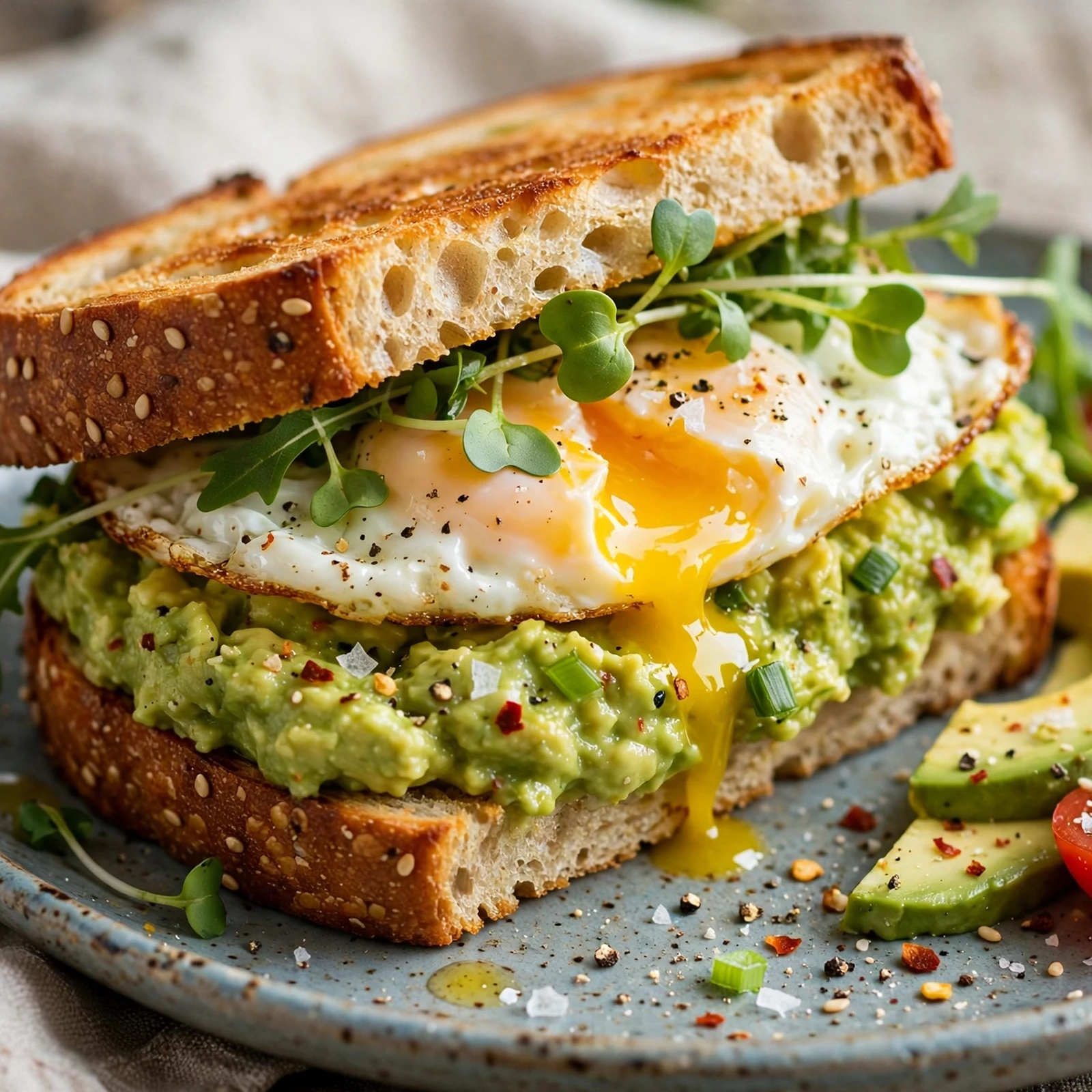 15 Satisfying 21 Day Fix Sandwich Ideas That Keep You on Track: 13. Avocado Egg Breakfast Sandwich