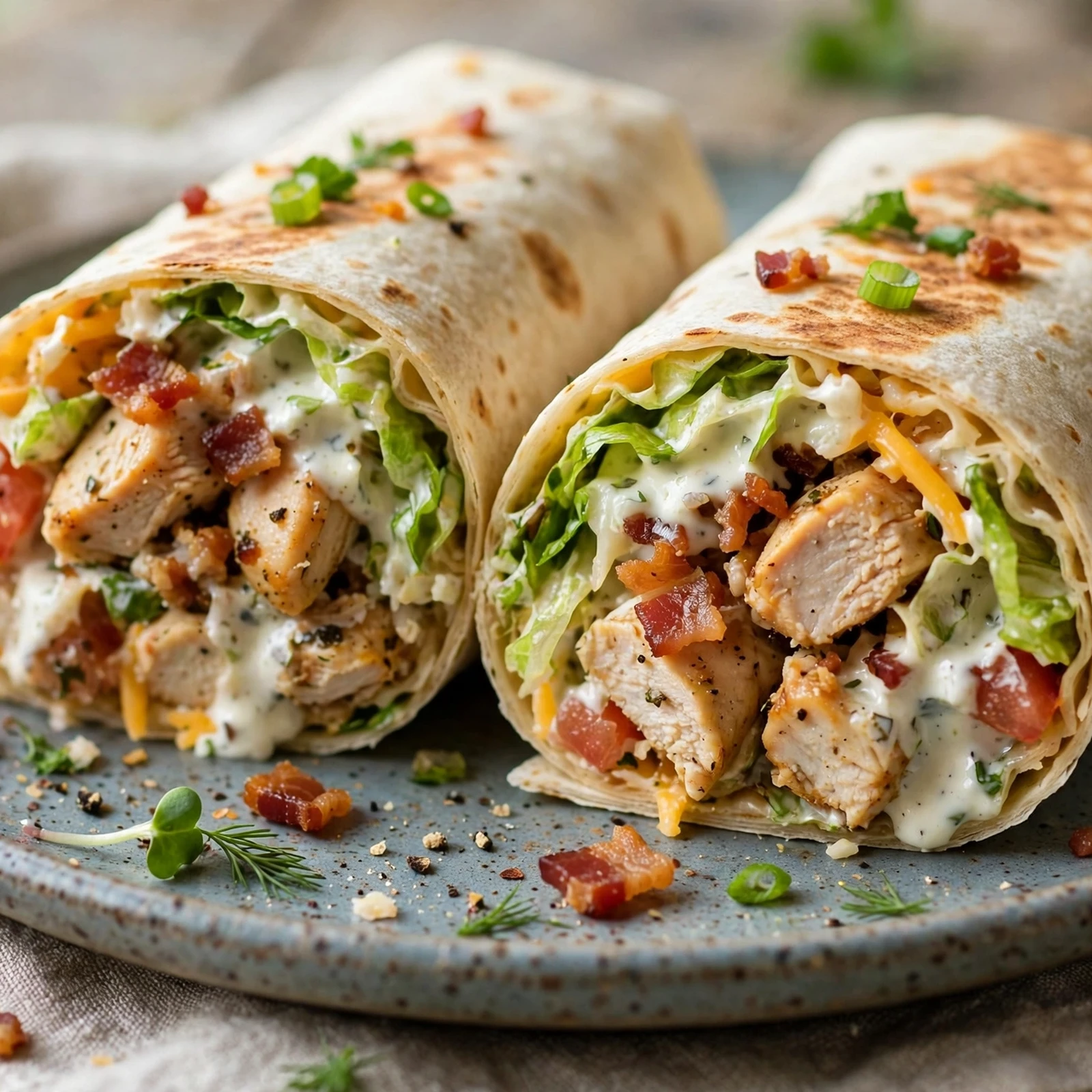 15 Quick 21 Day Fix Wrap Recipes for Lunch Meal Prep: 13. Chicken Bacon Ranch Wrap