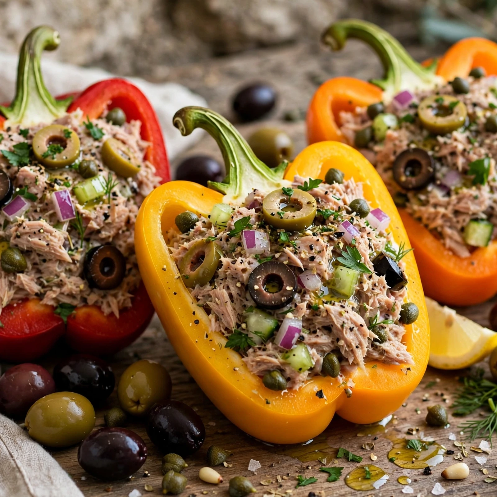 20 Light Summer Anti-Inflammatory Dinners Recipes for Warm Evenings: 15. Mediterranean Tuna Stuffed Peppers