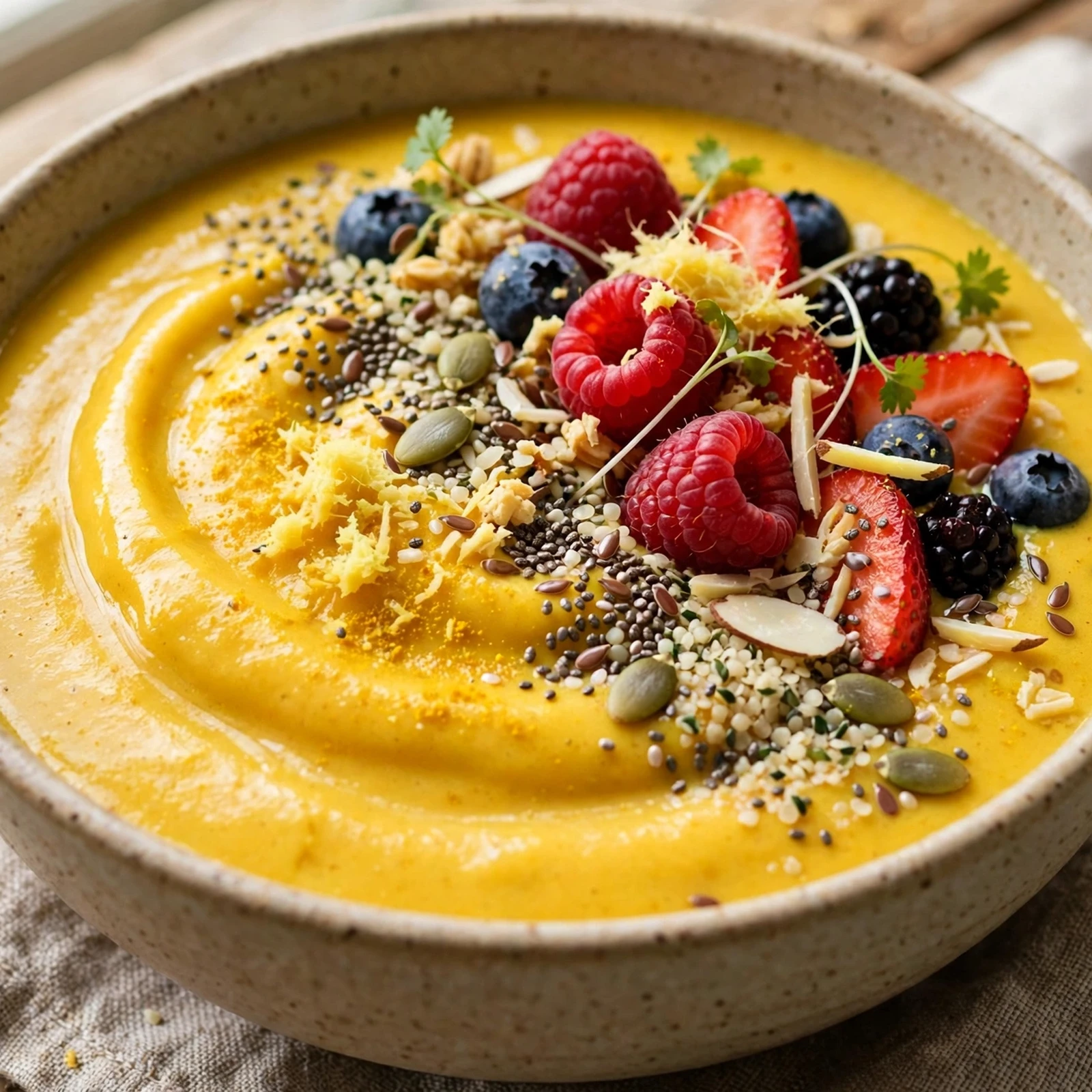 15 End-of-Summer Anti-Inflammatory Recipes to Soak In the Season: 14. Turmeric Ginger Smoothie Bowl