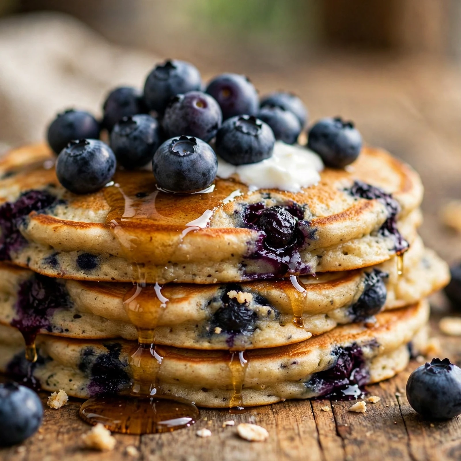 20 21 Day Fix Summer Breakfast Ideas (Quick & Light Mornings): 15. Blueberry Protein Pancakes