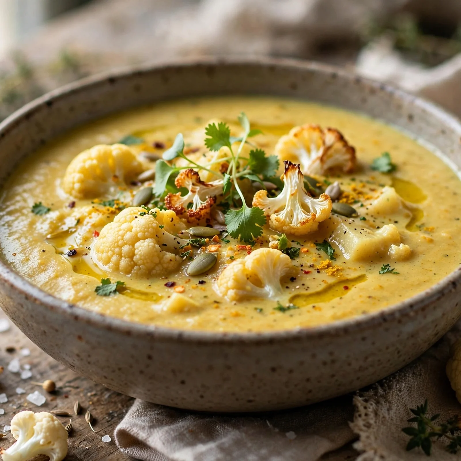 25 Cozy Fall Anti-Inflammatory Recipes to Warm Your Soul: 15. Curried Cauliflower Soup
