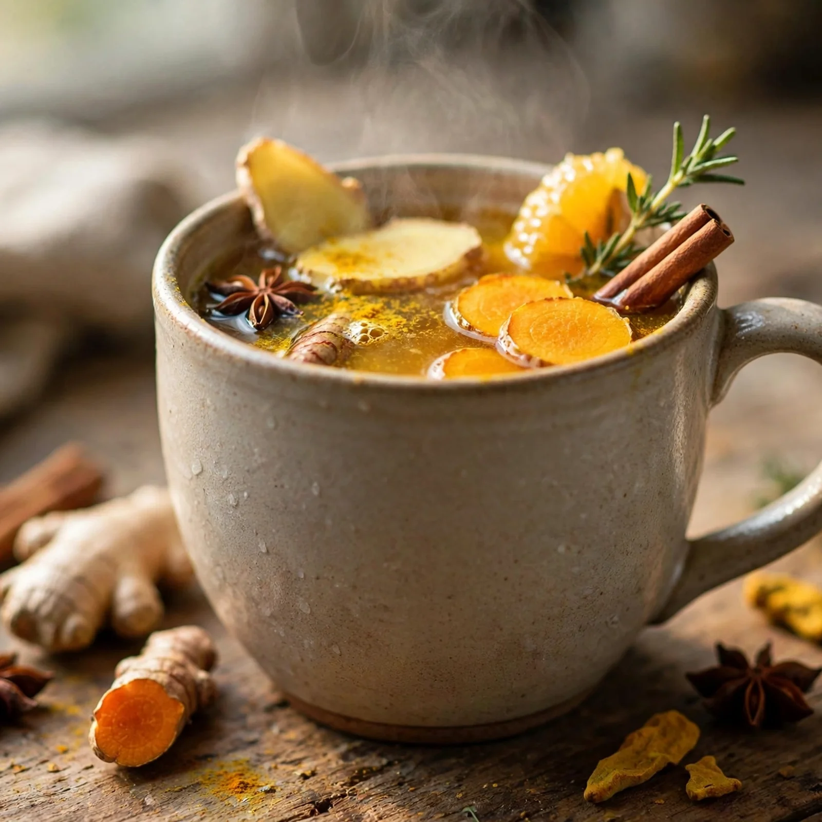 20 Warming Anti-Inflammatory Drinks And Spiced Teas for Fall: 15. Ginger Turmeric Hot Cider