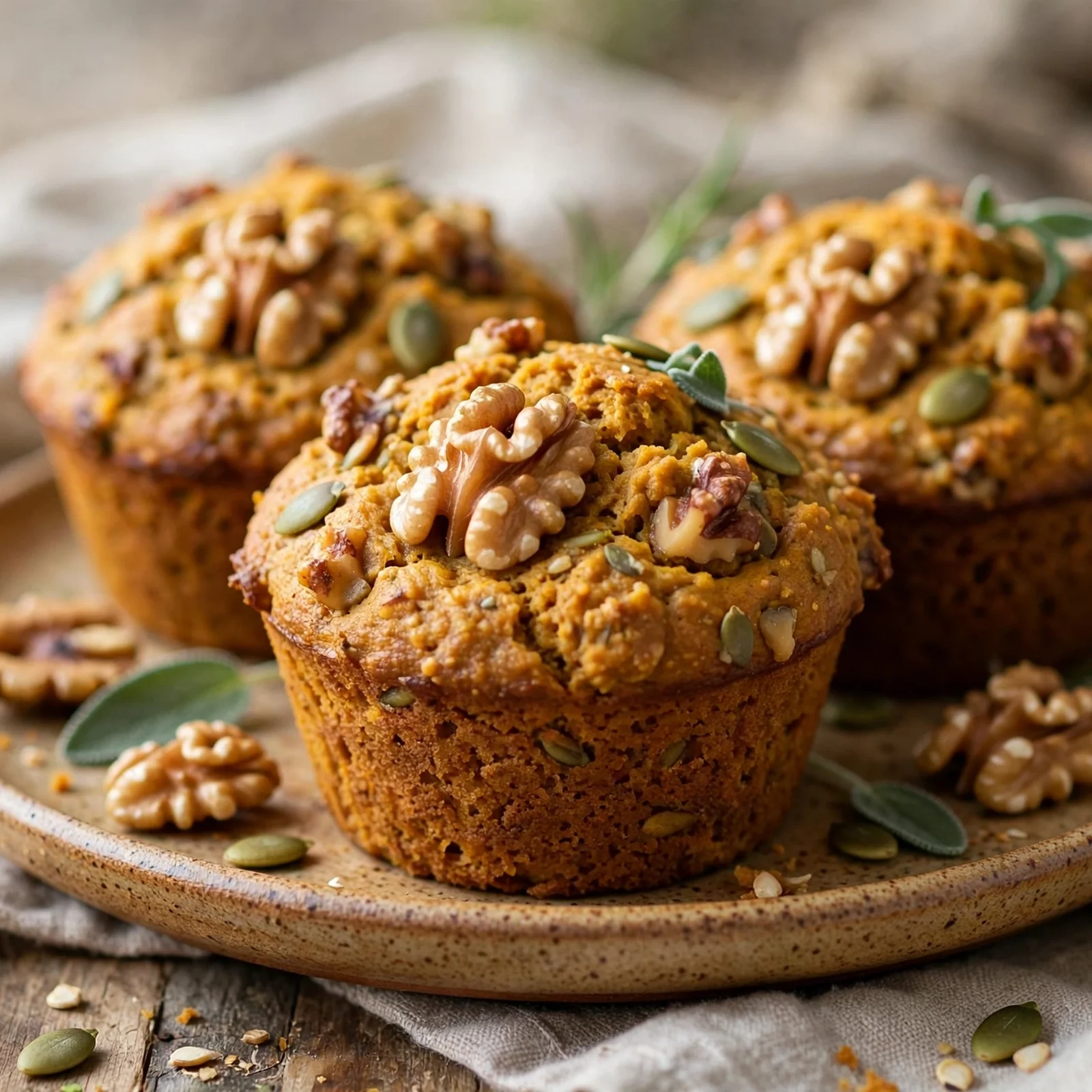 15 Anti-Inflammatory Pumpkin Recipes for the Fall Season: 15. Healthy Pumpkin Walnut Muffins