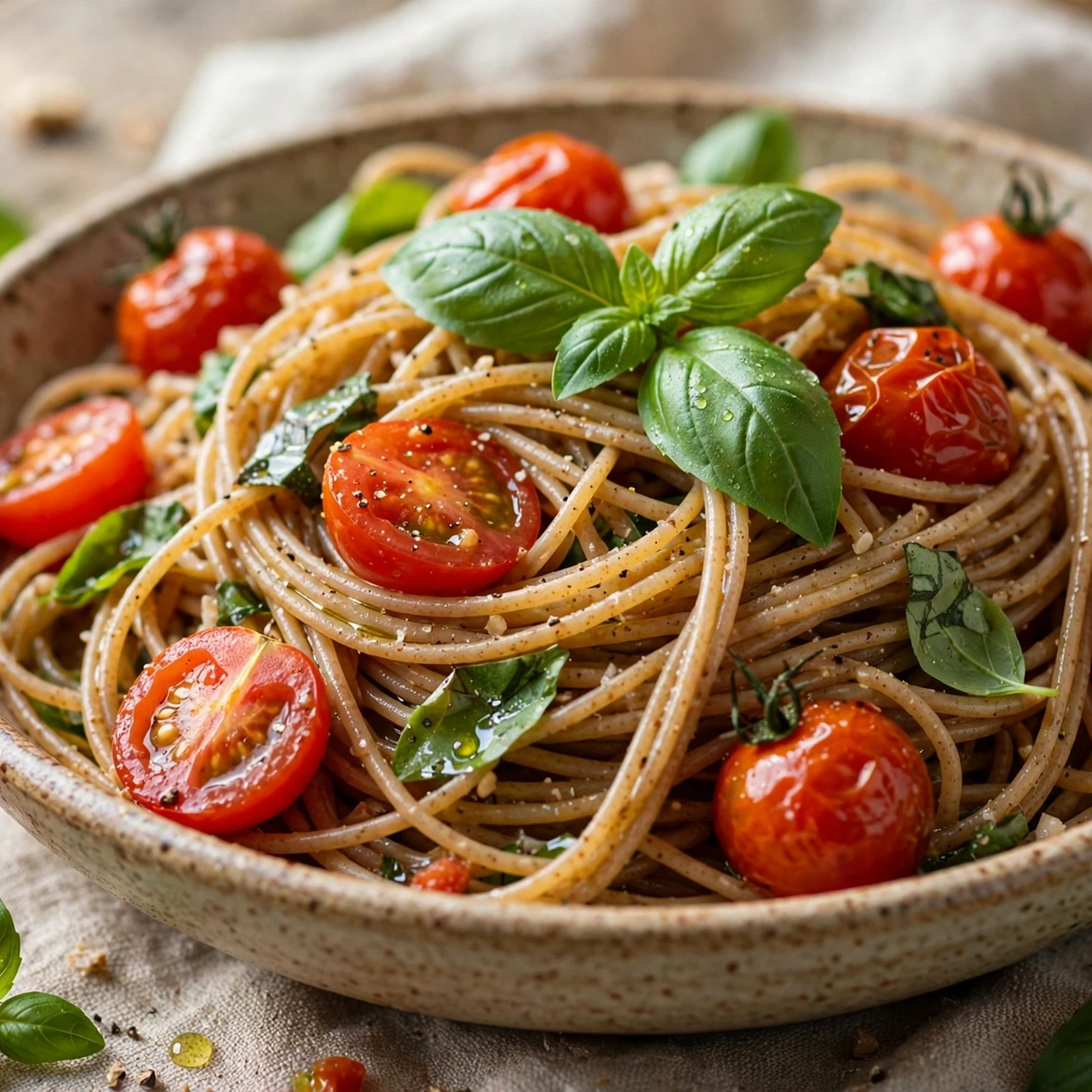 15 Summer Anti-Inflammatory Recipes to Start the Season Right: 14. Summer Tomato Basil Whole Wheat Pasta