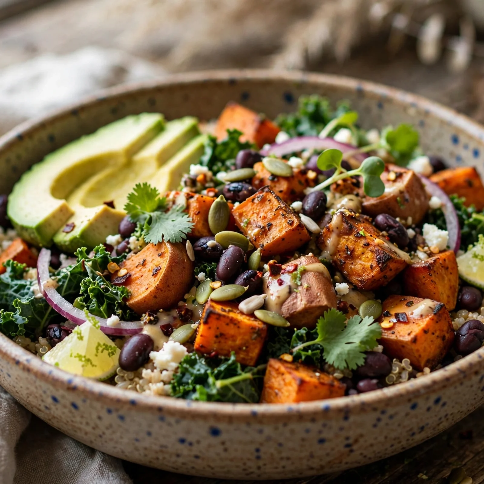 20 Fall Anti-Inflammatory Harvest Bowls with Root Vegetables: 15. Sweet Potato & Black Bean Harvest Bowl