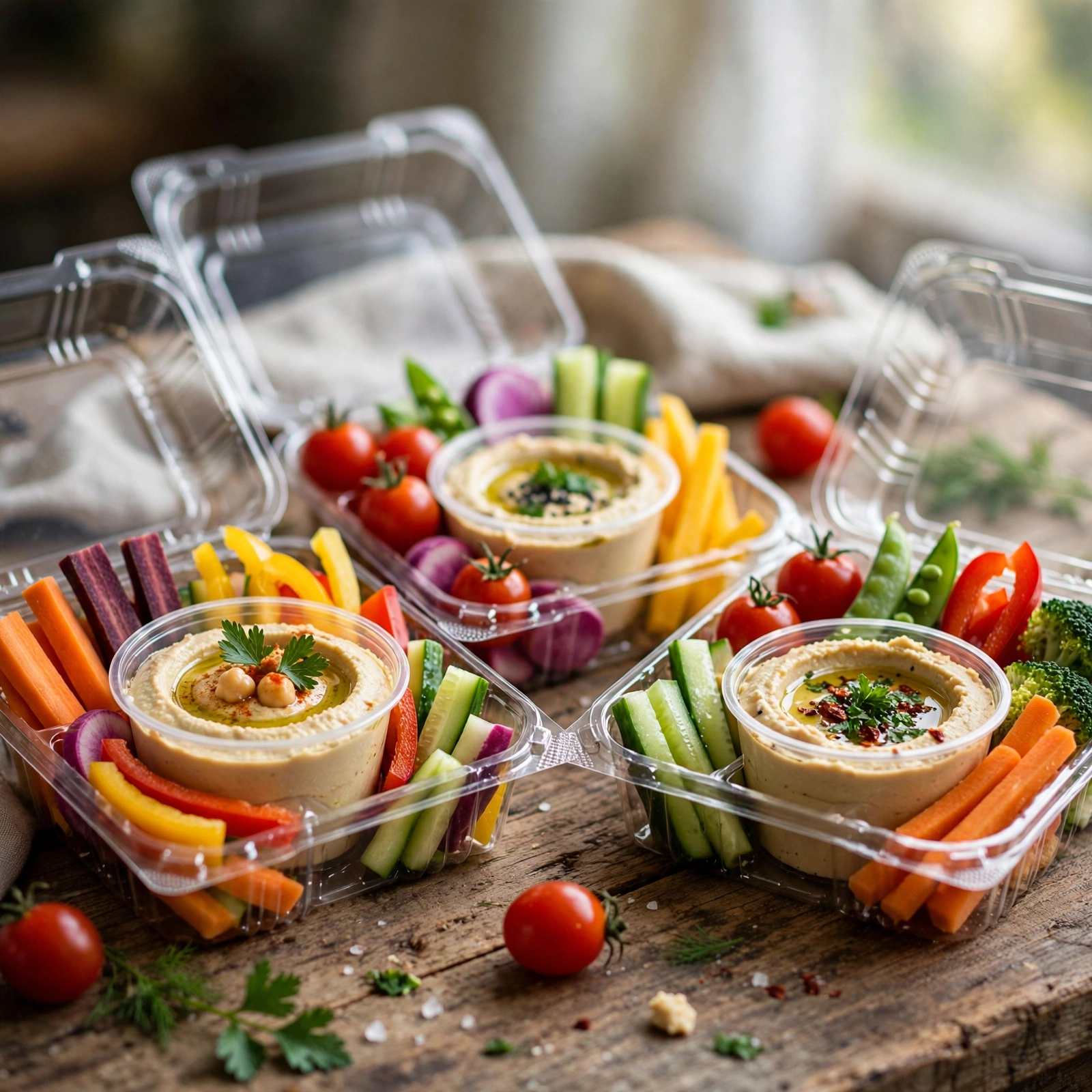 21 Day Fix Summer Meal Prep (Beat the Heat & Stay on Track): 15. Hummus & Rainbow Veggie Snack Packs