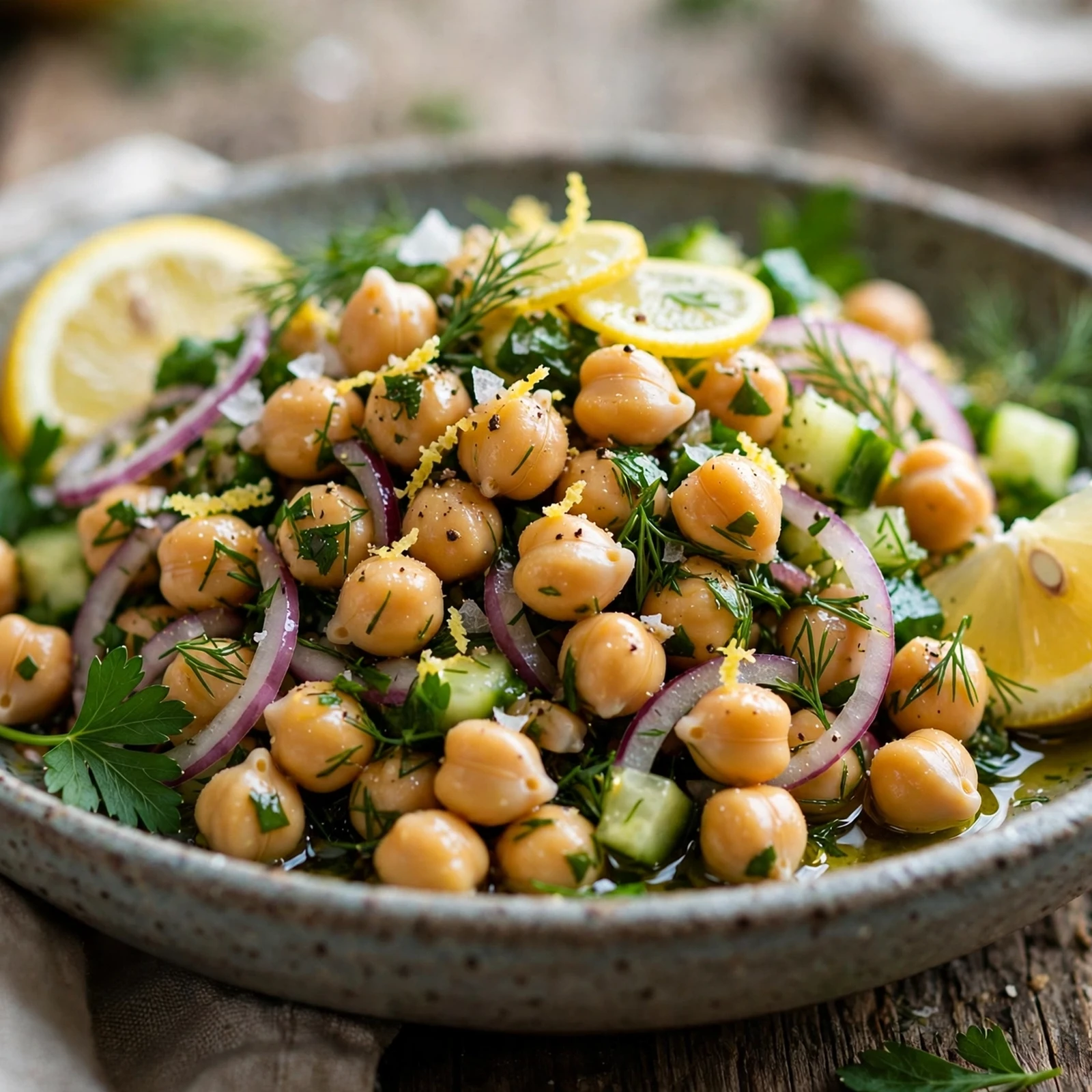 25 Refreshing Summer Anti-Inflammatory Recipes to Beat the Heat: 17. Lemon Herb Chickpea Salad