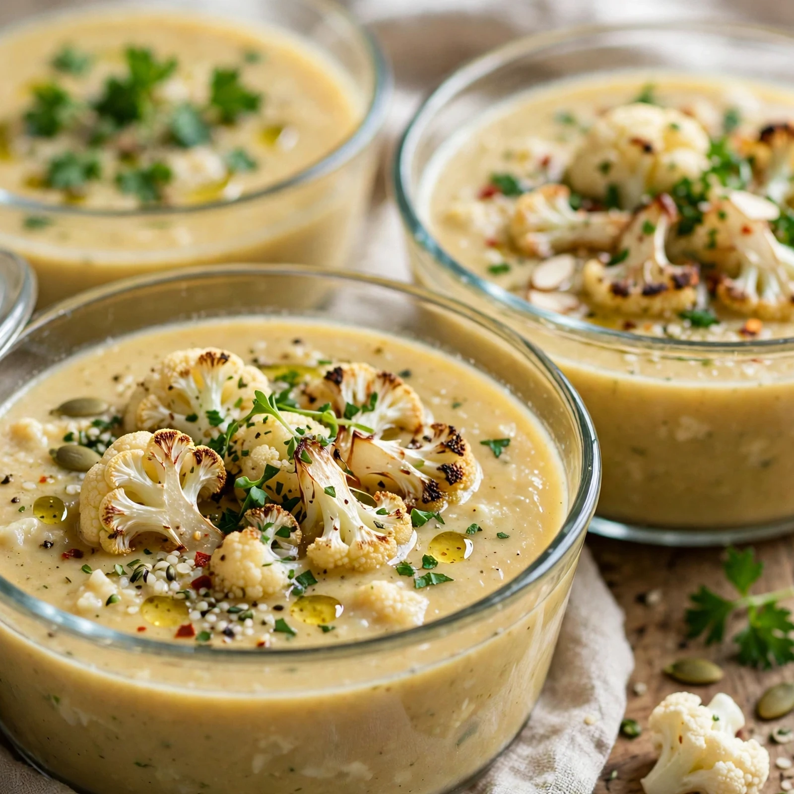 15 Creamy 21 Day Fix Cauliflower Soup Recipes You’ll Make on Repeat: 15. Meal Prep Cauliflower Soup Bowls