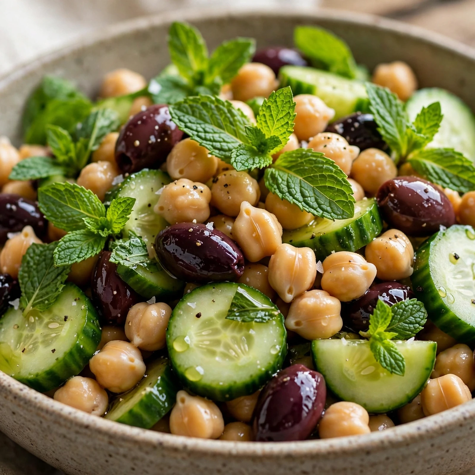 10 Anti-Inflammatory Cucumber And Mint Recipes for Summer: 10. Mediterranean Cucumber Mint Chickpea Salad