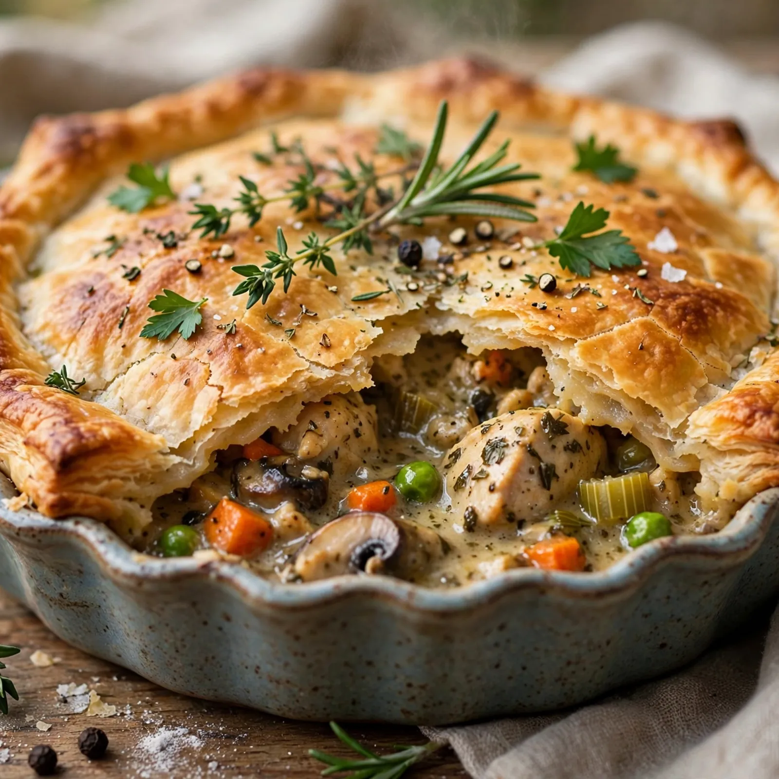 15 Cozy 21 Day Fix Chicken Pot Pie Recipes for Comfort Food Lovers: 15. Rustic Herb Chicken Pot Pie