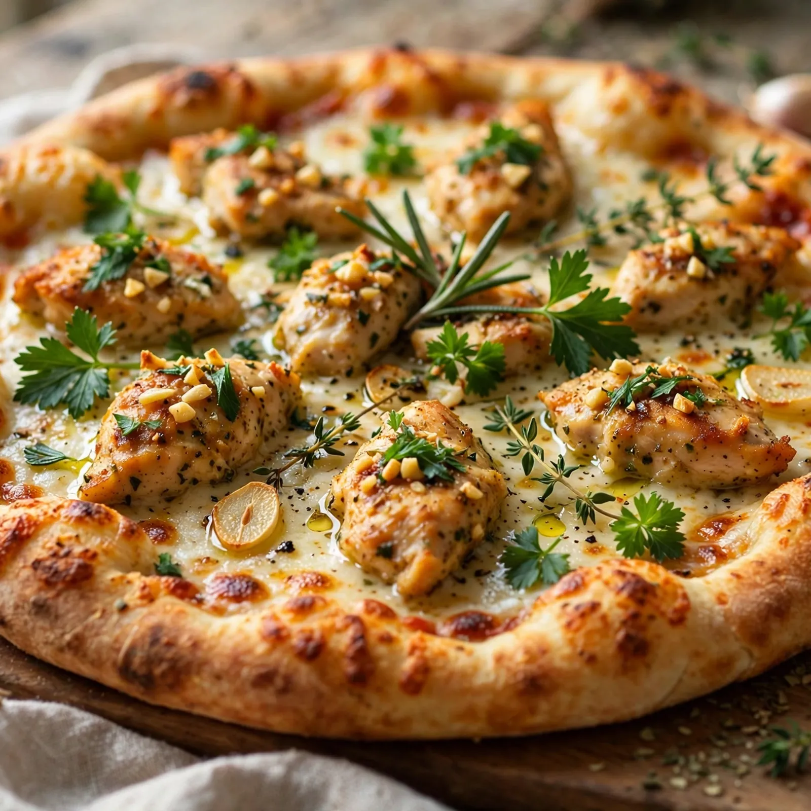 20 Easy 21 Day Fix Pizza Recipes You’ll Actually Crave: 17. Garlic Herb Chicken Pizza