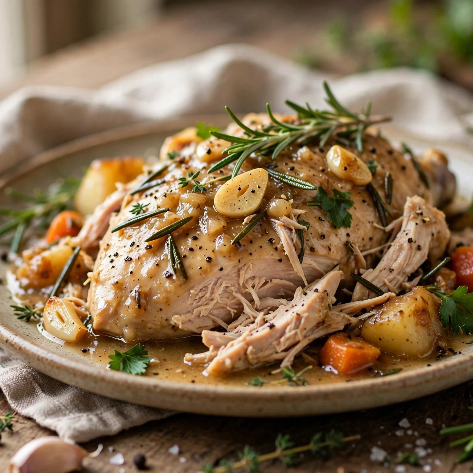 20 Anti-Inflammatory Slow Cooker Recipes for Fall: 18. Garlic Rosemary Slow Cooker Chicken