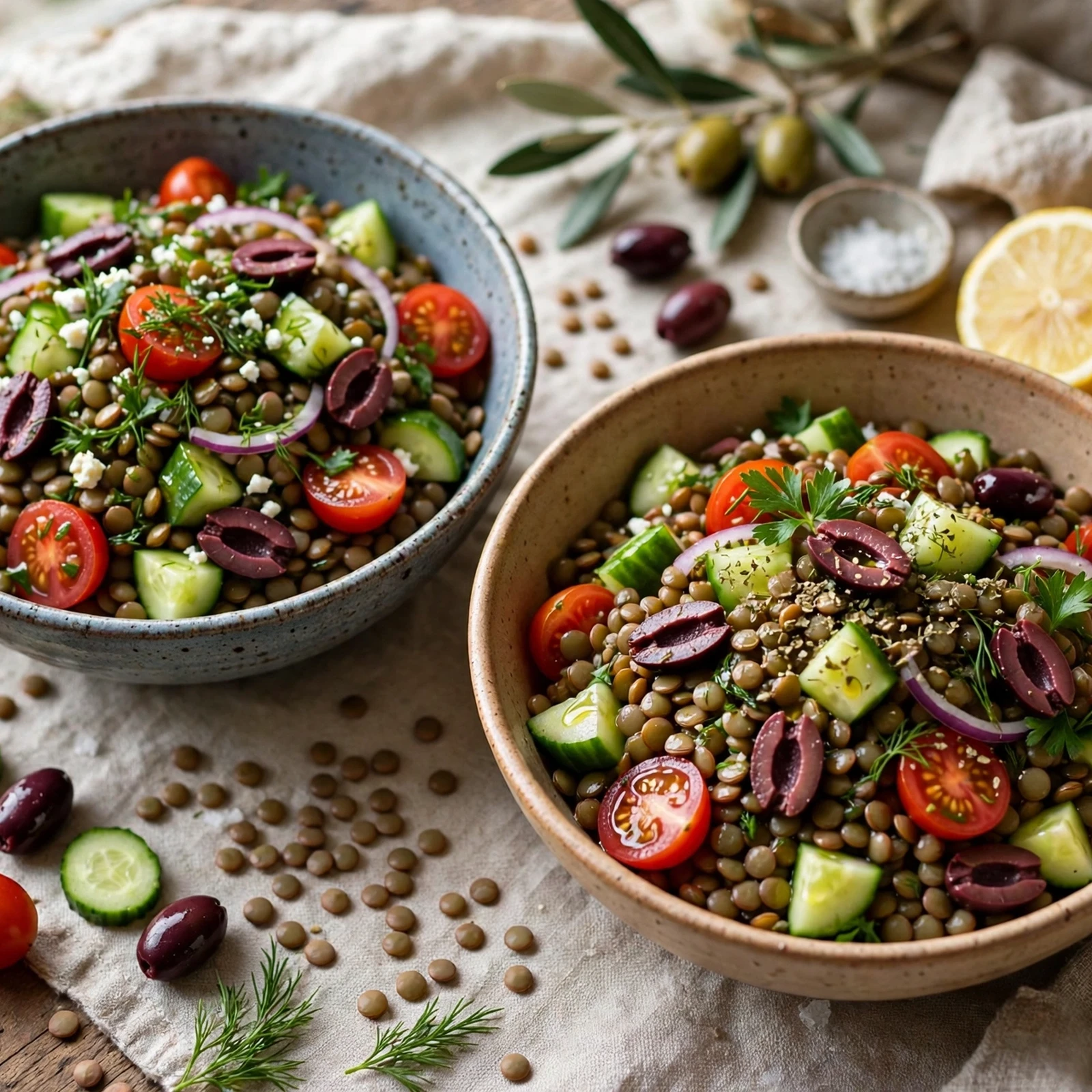 20 Light Summer Anti-Inflammatory Dinners Recipes for Warm Evenings: 18. Greek Lentil Salad Dinner Bowls