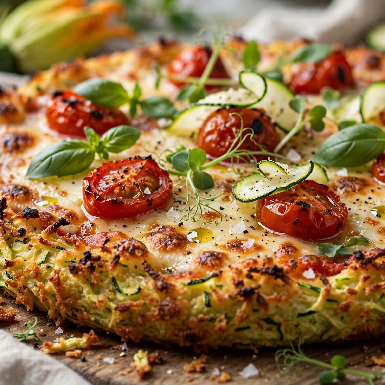 20 Easy 21 Day Fix Pizza Recipes You’ll Actually Crave: 18. Crispy Zucchini Crust Pizza