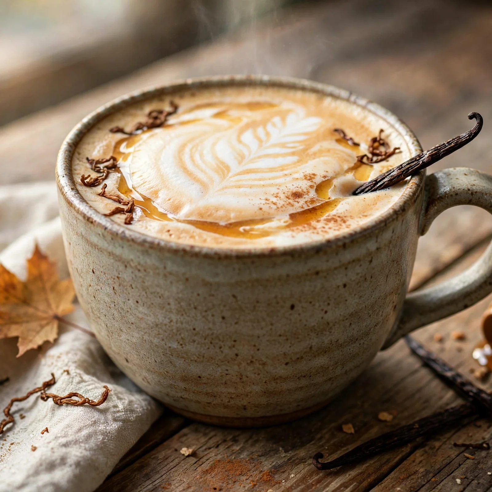 20 Warming Anti-Inflammatory Drinks And Spiced Teas for Fall: 19. Maple Vanilla Rooibos Latte