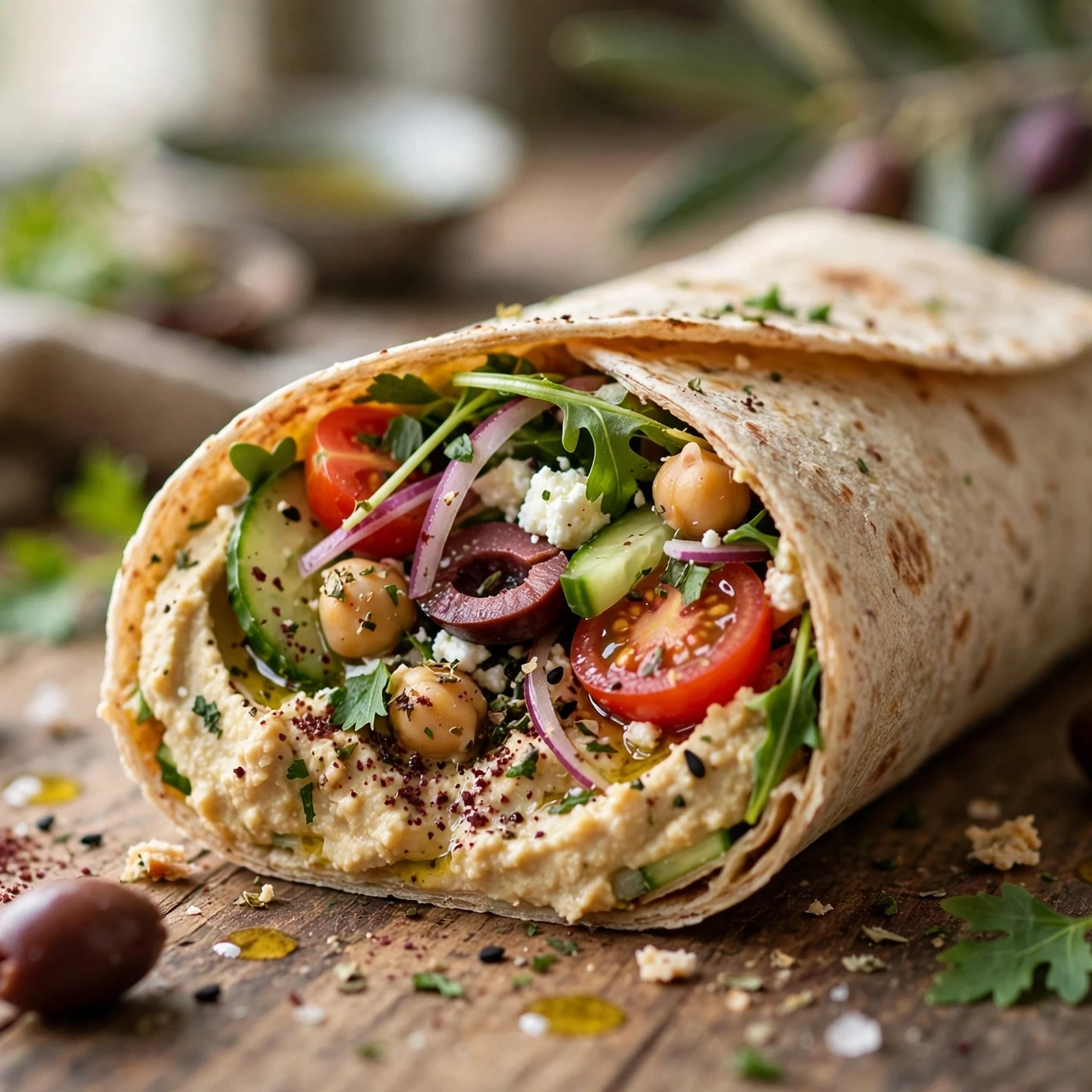 25 Refreshing Summer Anti-Inflammatory Recipes to Beat the Heat: 21. Mediterranean Hummus Wrap