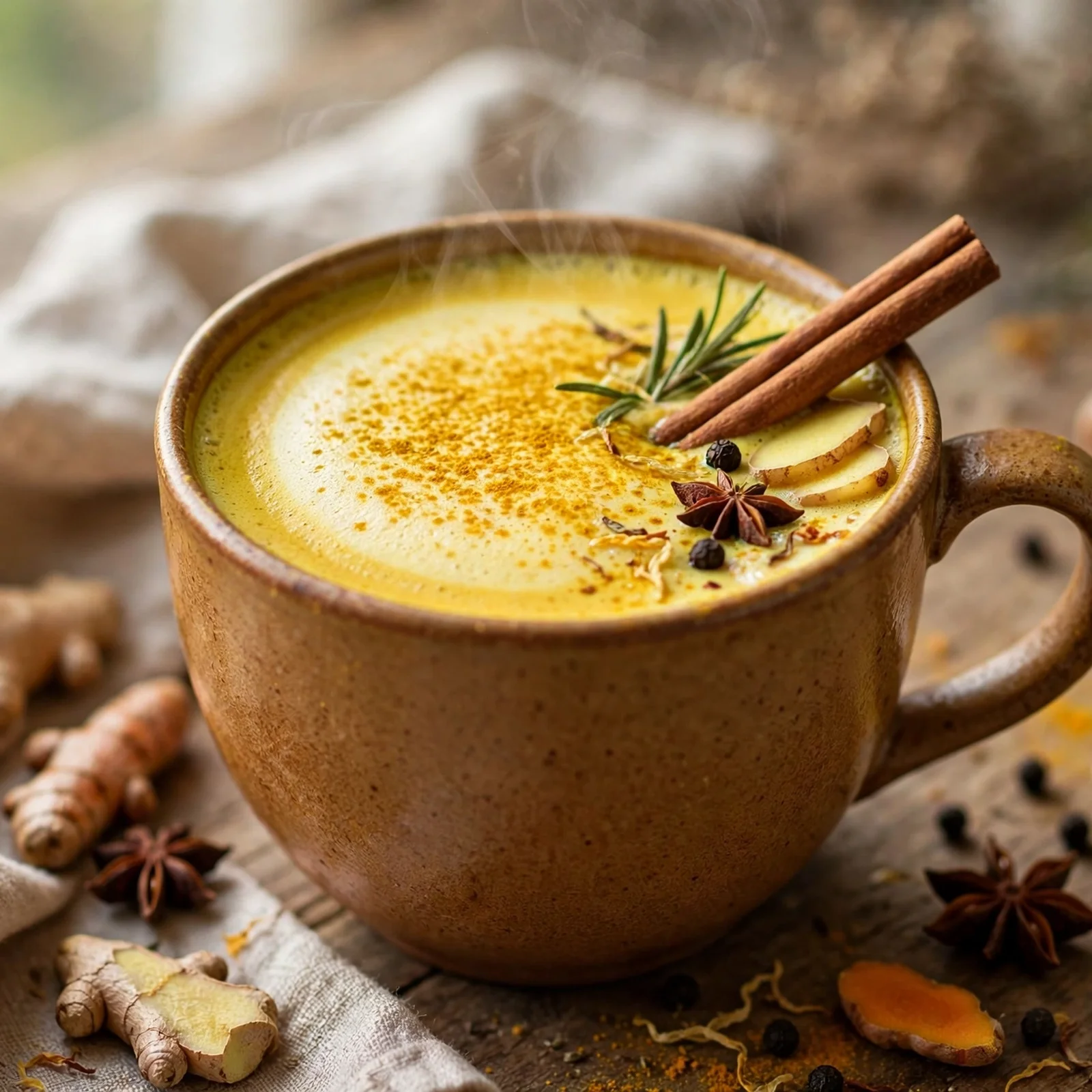 25 Cozy Fall Anti-Inflammatory Recipes to Warm Your Soul: 25. Golden Turmeric Herbal Latte